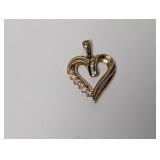 Vermeil/.925 Sterl CZ Heart Pendant