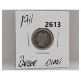 1911 90% Silv Barber Dime