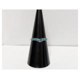 .925 Sterl Turquoise Ring Sz 7