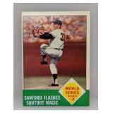 1963 Topps Sanford Flashes Shutout Magic WSG 2 C