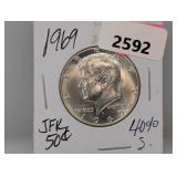 1969 40% Silv JFK Half $1 Dollar