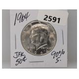1964 90% Silv JFK Half $1 Dollar