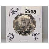 1964 90% Silv JFK Half $1 Dollar