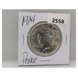 1924 90% Silv Peace $1 Dollar