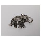 Silver Tone Elephant Brooch