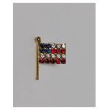Gold Tone Flag Lapel Pin