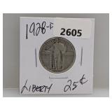 1928-D 90% Silv Liberty Quarter
