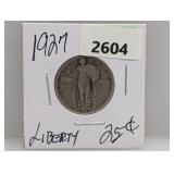 1927 90% Silv Liberty Quarter