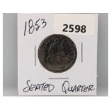 1853 90% Silv Seated Quarter