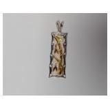 Vermeil/.925 Sterl Bamboo Pendant