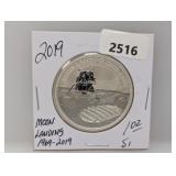 2019 1oz .999 Silv Moon Landing $1