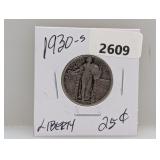 1930-S 90% Silv Liberty Quarter