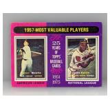 1975 Topps 1957 MVPs Mantle & Aaron Corners/Edges