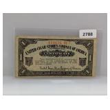 United Cigar Stores Co 1 Certificate