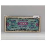 1944 France 50 Francs Note