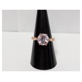 Vermeil/.925 Sterl Pink Stone Ring Sz 8