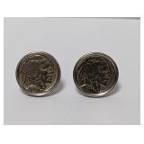 Buffalo Nickel .925 Sterl Cufflinks