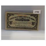 United Cigar Stores Co 1 Certificate