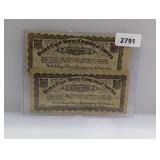(2) United Cigar Stores Co 2 Coupons