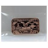 1oz .999 Copper Silv Certificate Bar