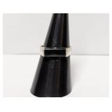 .925 Sterl Onyx Inlay Ring Sz 7.5