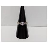 .925 Sterl CZ Engagement Style Ring Sz 7