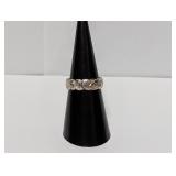 .925 Sterl Floral Carved Band Sz 6.5