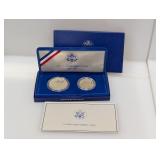 1986 90% Silv US Liberty Comm Two Coin Set