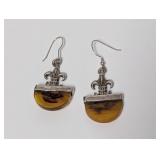.925 Sterl Fleur De Lis Dangle Earrings
