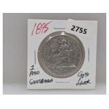 1895 90% Silv Guatemala 1 Peso