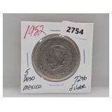 1952 72% Silv Mexico 5 Peso