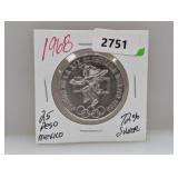 1968 72% Silv Mexico 25 Peso