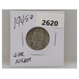 1945-D 35% Silv War Nickel