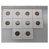 Lot (10) Mixed Date 35% Silv War Nickel