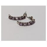 .925 Sterl Purple Stone Earrings
