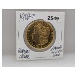 1902-O 90% Silv Gold Layered Morgan $1