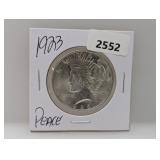 1923 90% Silv Peace $1 Dollar