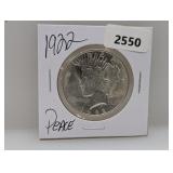 1922 90% Silv Peace $1 Dollar