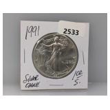 1991 1oz .999 Silv Eagle $1 Dollar