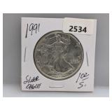 1991 1oz .999 Silv Eagle $1 Dollar