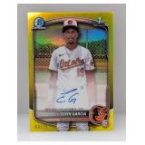 2025 Garcia Bowman Chrome 1st Yellow Ref Auto /75