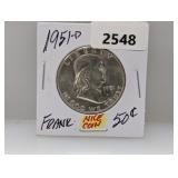1951-D 90% Silv Franklin Half $1 Dollar