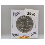 1954 90% Silv Franklin Half $1 Dollar