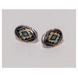 .925 Sterl Navajo Inspired Stud Earrings