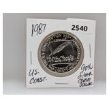 1987 90% Silv US Constitution $1 Dollar