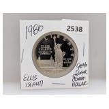 1986 90% Silv Ellis Isl Comm $1 Dollar
