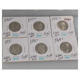 (6) Mixed Date Clad PF Wash Quarters