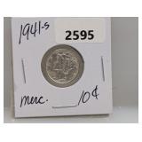 1941-S 90% Silv Mercury Dime