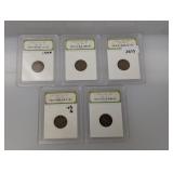 (5) INB Mixed Date Lincoln & Wheat Cents