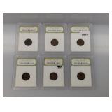(6) INB Mixed Date Early Lincoln Cents